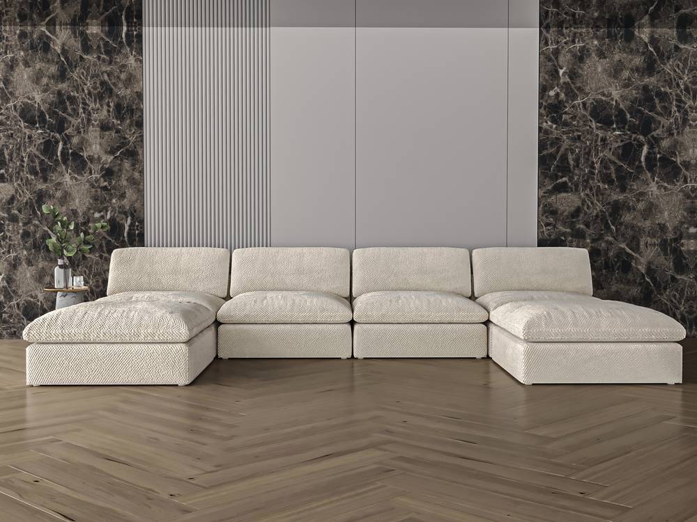 Off-white beige corner sofa model 