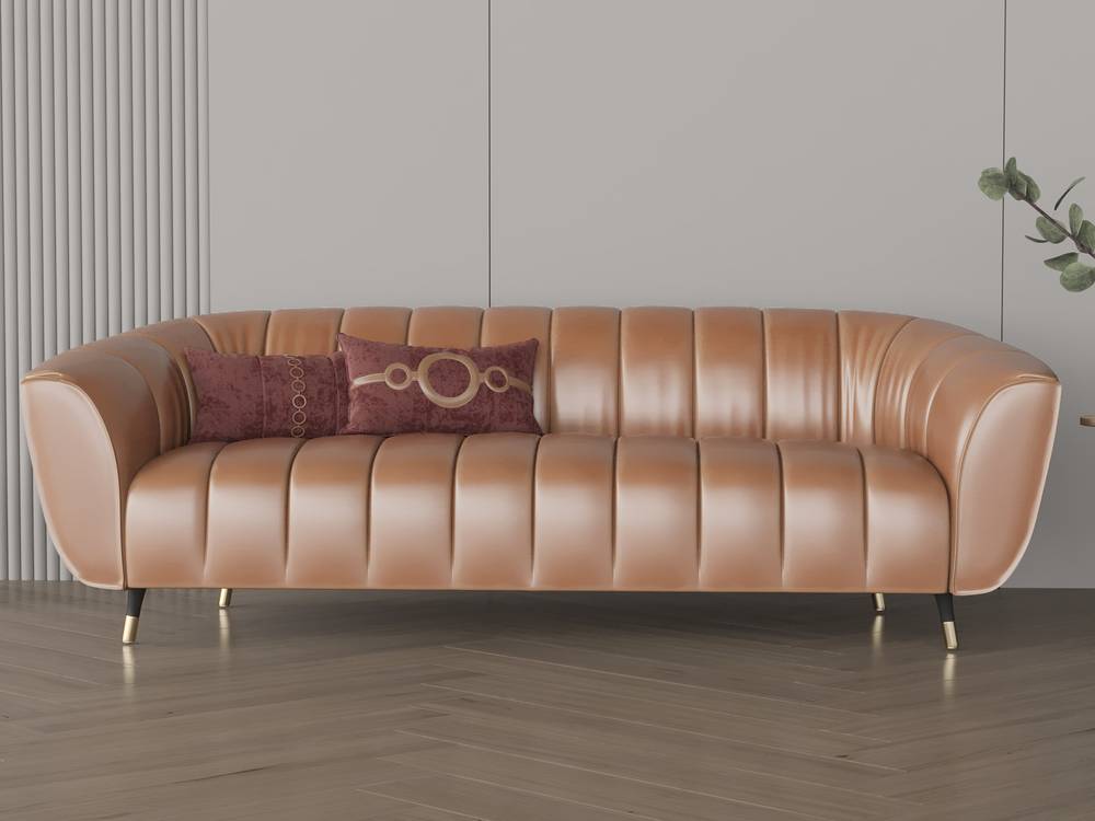كنبة جلد مقاس 230x85x45 سم