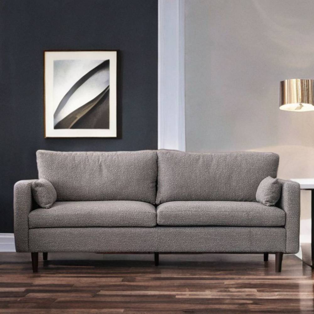 كنبة رمادي قماش شانيل مقاس 220x90x45 سم