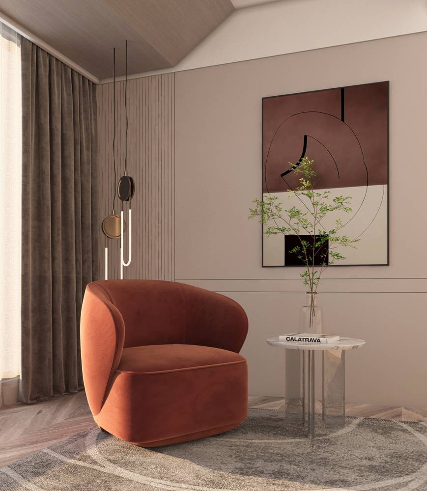 كرسي كشميري غامق من بيت السنديان مقاس 80x82x78 سم