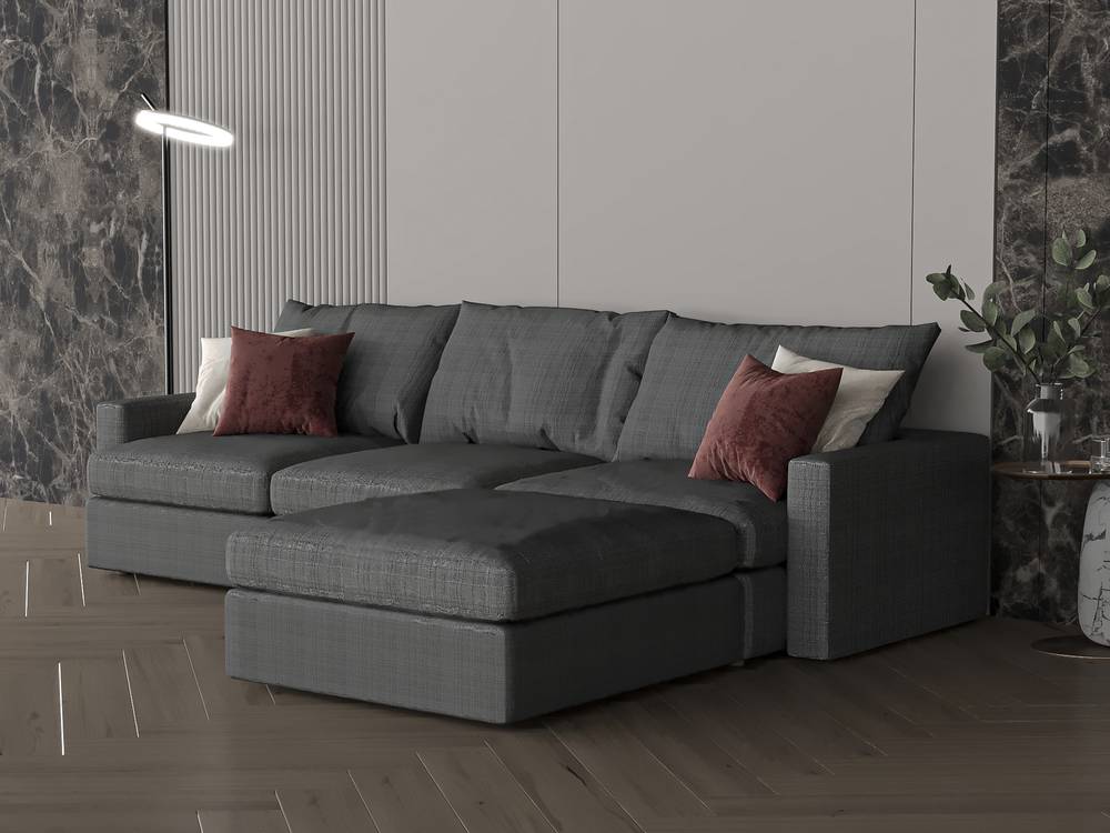 Gray corner sofa model 