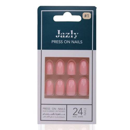 Jazly Press-On Nails Pink Oval - No.1