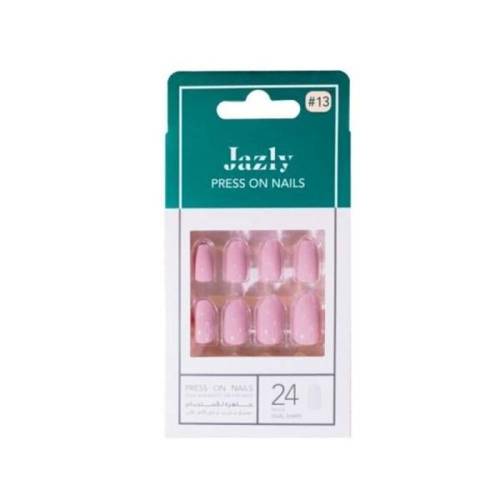 Jazly Press-On Nails Sandy Pink Oval - No.13