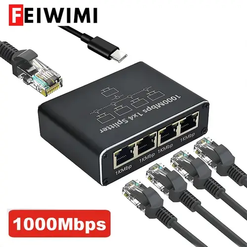 محول شبكة 1000Mbps RJ45 فاصل 1 إلى 2