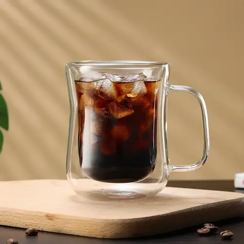 بلاك ميث كوب قهوة زجاجي جدار مزدوج عازل للحرارة