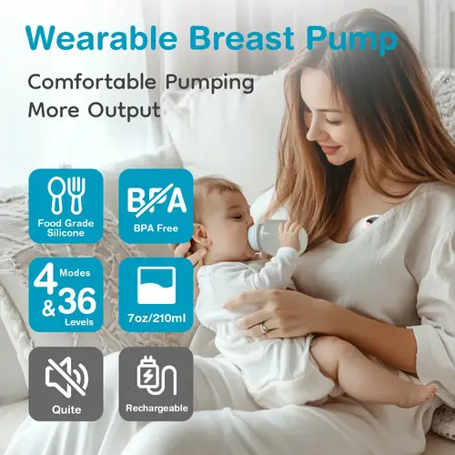 MAMIJOY مضخة ثدي كهربائية قابلة للارتداء شاشة LED 4 أوضاع 36 مستويات