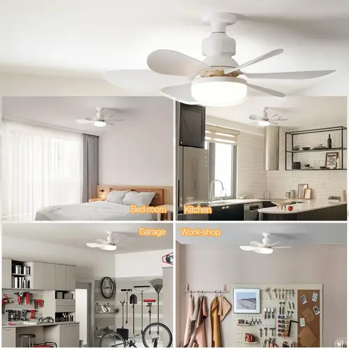 مروحة سقف 40 واط LED E27 بـريموت 85-265 فولت