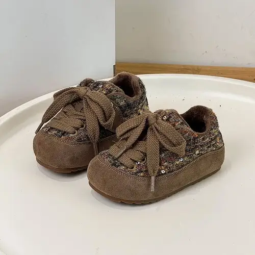 Warm Cotton Kids Girls Thermal Insulated Winter Sneakers Cozy Non Slip Casual Shoes for Children New 2026 Autumn Winter Styles