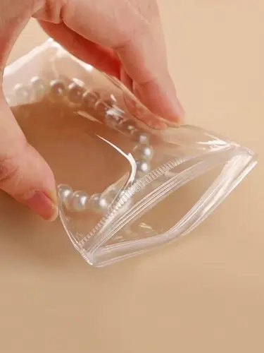 100pcs Thick Self-Sealing Transparent Pvc Jewelry Pouches For Earrings, Bracelets,Necklaces Packaging And Anti-Oxidation Storage