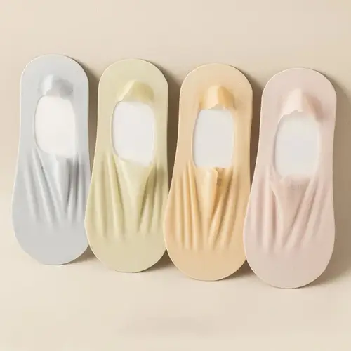 طقم جوارب نسائية قصيرة غير مرئية مانعة للانزلاق 5 أزواج