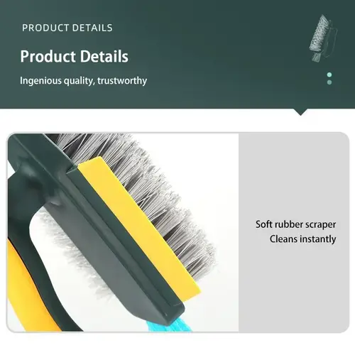 فرشاة تنظيف 4 في 1 مع ممسحة للفجوات والزجاج والأرضيات