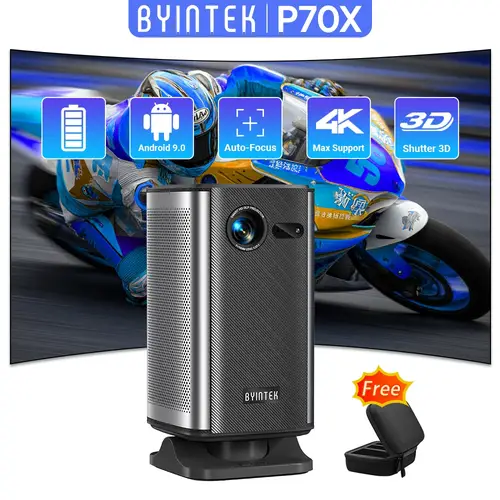 باينتيك P70 بروجيكتور محمول ذكي DLP أندرويد بدقة 4K مع بطارية مدمجة