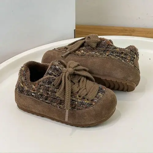 Warm Cotton Kids Girls Thermal Insulated Winter Sneakers Cozy Non Slip Casual Shoes for Children New 2026 Autumn Winter Styles