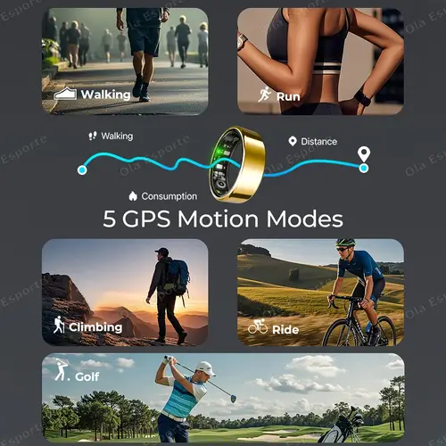 2025 New Smart Ring Heart Rate Blood Pressure Sleep Monitoring Motion Tracking IP68 Waterproof Men Women Smart Ring Holiday Gift