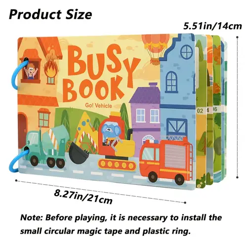 Busy Book for Kids, Animals Vehicles Dinosaurs Stickers, Matching Number & Letter Games, Interactive Learning Activity Book