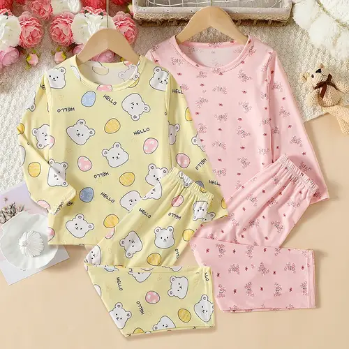 2-piece Summer Children's Comfortable And Versatile Cute Short sleeved Shorts Set For Boys And Girls Casual Home And Outdoor Set