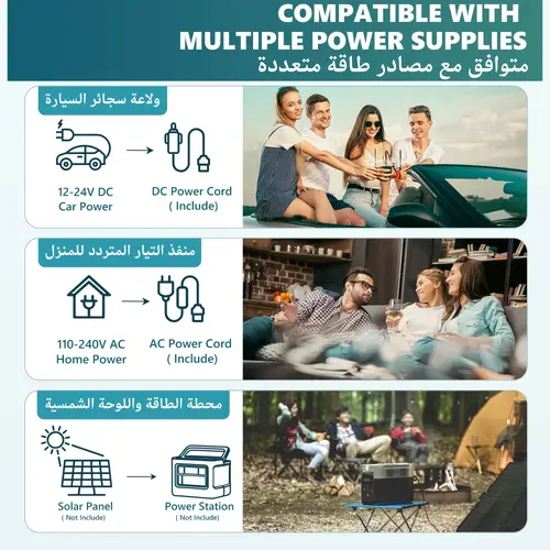 ثلاجة سيارة محمولة أيهومي CF014 سعة 20/30 لتر منطقة مزدوجة