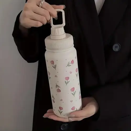 Hyacinth Heart Vacuum Insulated Stainless Steel Water Bottle, Leakproof and Non-Slip, Perfect for Travel,Outdoor Activities,Gift