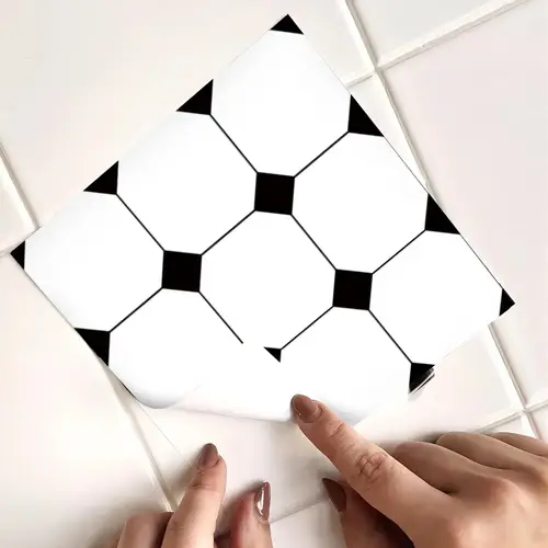 بلاط أرضيات فاخر ذاتي اللصق بنمط اسكندنافي هندسي 