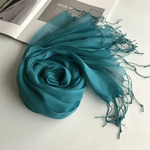 وشاح حجاب نسائي من الكتان سادة