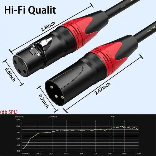 كابل XLR احترافي متوازن عالي الدقة للميكروفونات وأجهزة الصوت