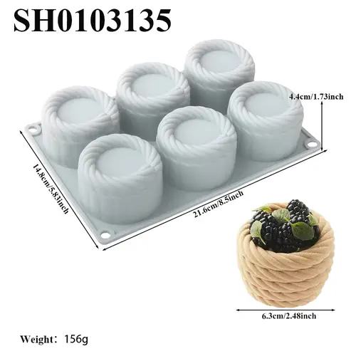 Hemp Rope Flower Basket or Bamboo Woven Flower Basket Design French Mousse Cake Mould Silicone Cake Mold Kitchen Dessert Tools