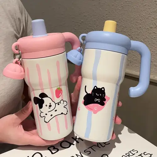 High Aesthetic 316 Stainless Steel Straw Mug Women's Large Capacity Insulated Thermal Iced Cup For Men And Women Students