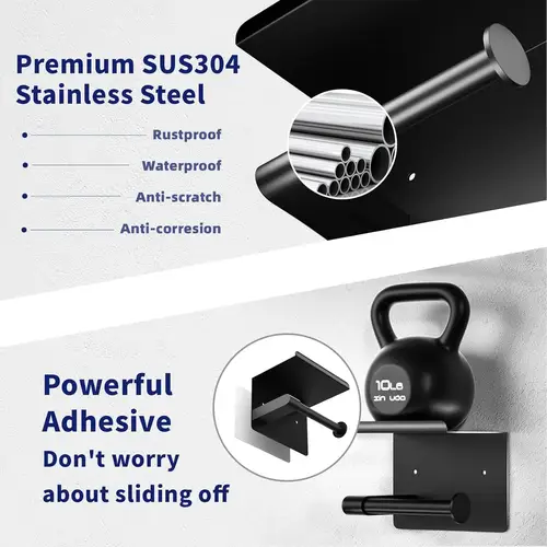 Self Adhesive Toilet Paper Holder with Phone Shelf Stainless Steel Wall Mount Toilet Paper Roll Holder for Bathroom Accessories