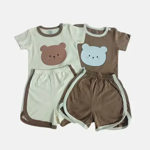 Summer cotton cartoon casual childrens set Baby Clothes girl girl boy T-shirt+shorts 2 pieces of 0-4-year-old childrens clothing