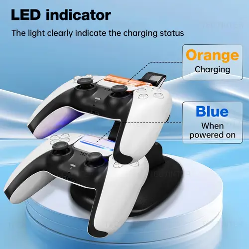 شاحن مزدوج PS5 LED