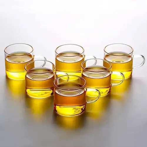 6pcs 100ML Cups Household Thicken Glass Teacup Heat Resistant High Temperature Explosion Proof Coffee Milk Rose Wer Tea Cup