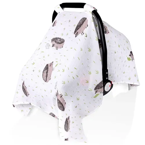 Baby Muslin Cotton Blanket Car Seat Cover Breathable Sunshade Safety Basket Cradle Cap Sun Canopy Newborn Stroller Accessory