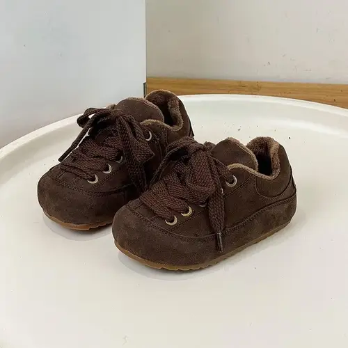Warm Cotton Kids Girls Thermal Insulated Winter Sneakers Cozy Non Slip Casual Shoes for Children New 2026 Autumn Winter Styles