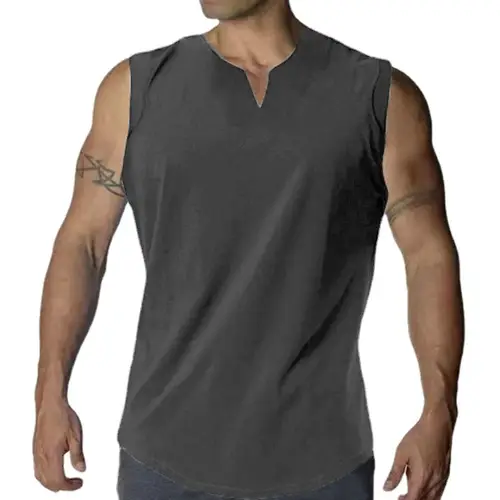 New Mens Gym Tank Tops Sleeveless Lightweight  Basic T-Shirt Oversized T Shirt
