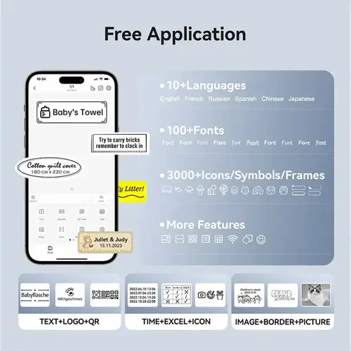 طابعة ملصقات لاسلكية محمولة NIIMBOT D11 بلوتوث حرارية