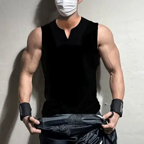 New Mens Gym Tank Tops Sleeveless Lightweight  Basic T-Shirt Oversized T Shirt