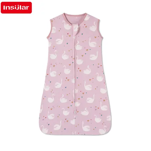 New Cotton Fabric Baby Sleeping Bags Sleeveless Vest Newborn Child Anti-kick Quilt Summer Thin Two Way Zipper Baby Sleeping Sack