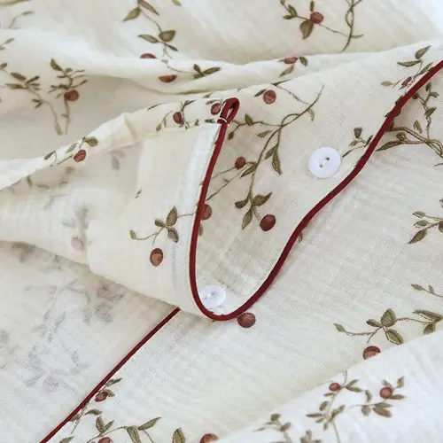 2026 Japanese Spring and Autumn New Women's Pajama Set 100% Cotton Crepe Long sleeved Pants Cardigan Cute Plus Size Home Fury
