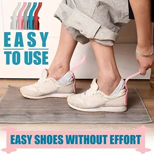 2pcs Shoe aid Lazy Shoes Helper, Shoe Horn Shoe, Lifting Helper  Plastic Shoehorn Fits All Shoes