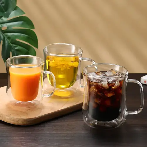 بلاك ميث كوب قهوة زجاجي جدار مزدوج عازل للحرارة