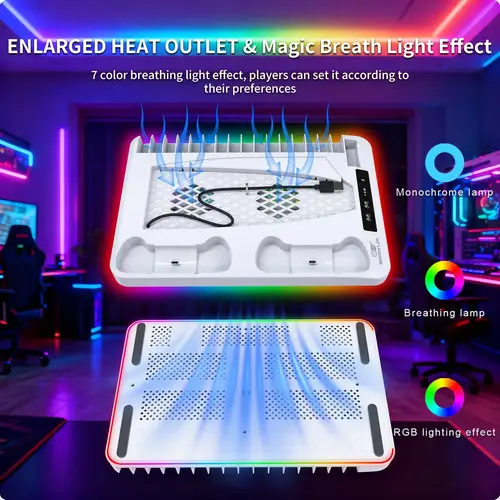 قاعدة شحن PS5 GAMINJA RGB مزدوجة