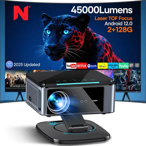 جهاز عرض ليزر 4K ذكي 45000 لومن للسينما النهارية بتقنية TOF ونظام أندرويد