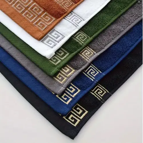 2pcs Black Cotton Towels 34x74cm 70x140cm Embroidered Hotel Bathroom Towels For Adult Quick-Dry Thicken Soft Face Bath Towels