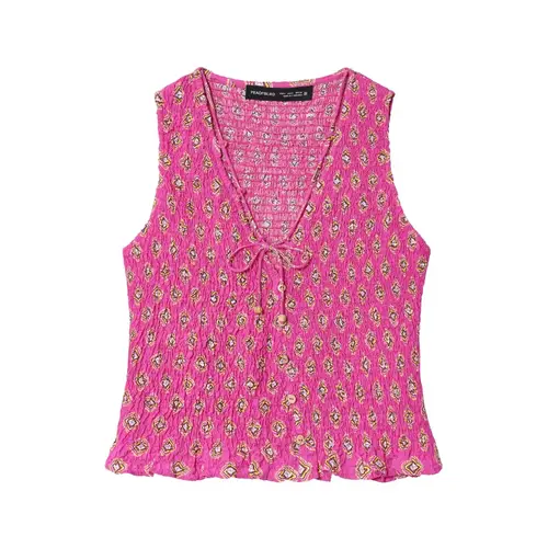 BSAY Autumn Women's New 2025 Vacation Style Honeycomb Grid Printed V-neck Sleeveless Top or High Waist Printed Midi Skirt