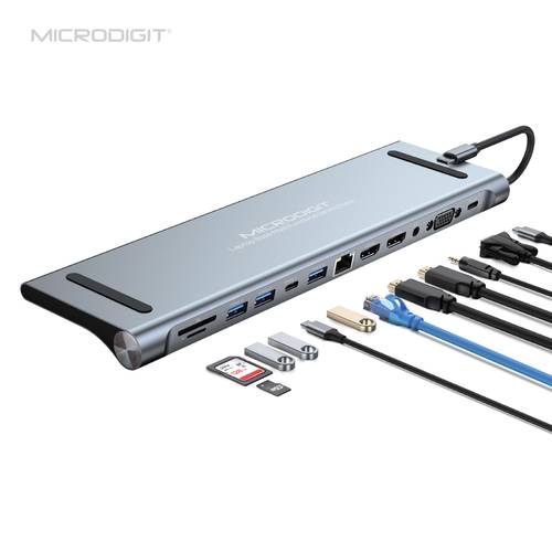 Type-C  12 In 1 Docking Station | MD366DS