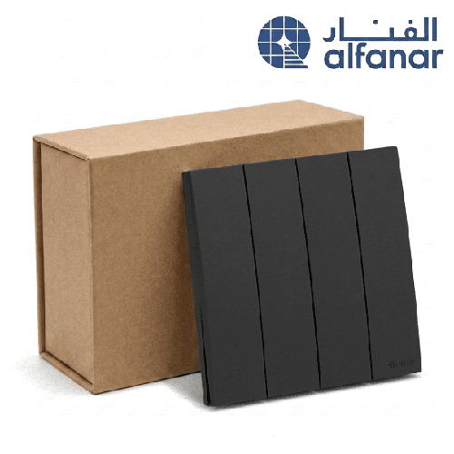 كرتون 10 حبة مفتاح رباعي ماسه أسود - الفنار