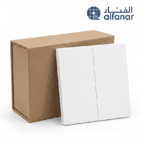 كرتون 10 حبة مفتاح ثنائي ماسه أبيض - الفنار 