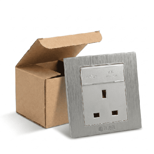 كرتون 5 حبة فيش ثلاثي+USB- توفل فضي