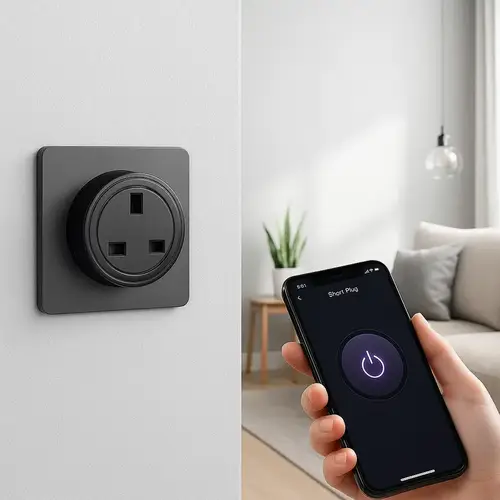 فيش ذكي ثلاثي اسود متنقل WiFi يعمل باللمس تحكم بالجوال متوافق مع اليكسا وجوجل هوم
