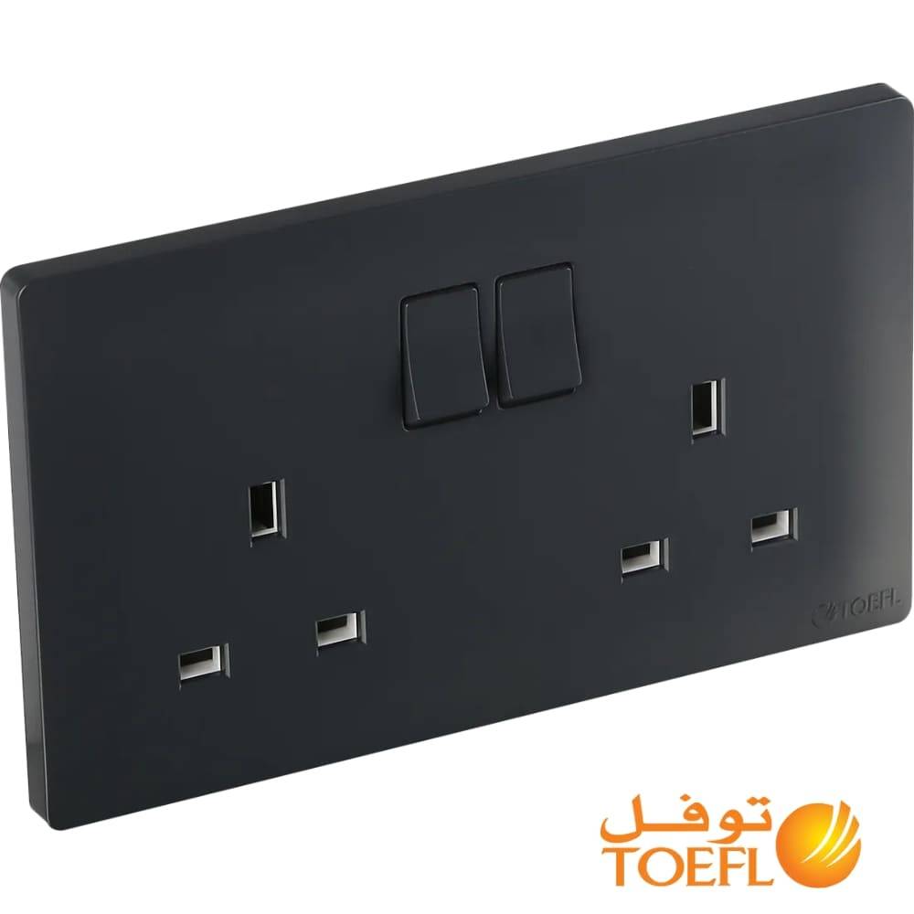 2 فيش ثلاثي + 2 مفتاح توفل اسود